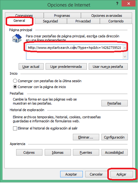 eliminar mystartsearch explorer 3